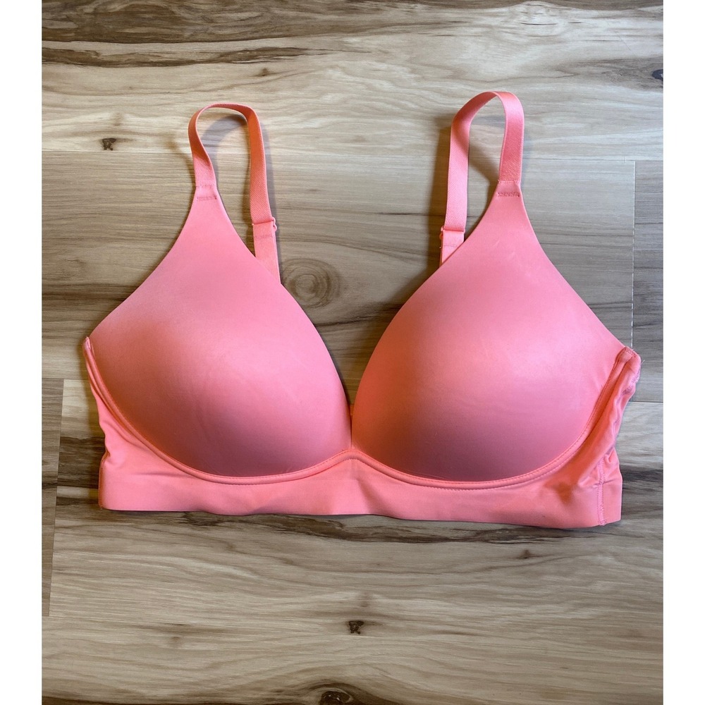 Soma Enbliss Luxe Plunge Bralette Coral Pink Wireless Bra XL RN79984